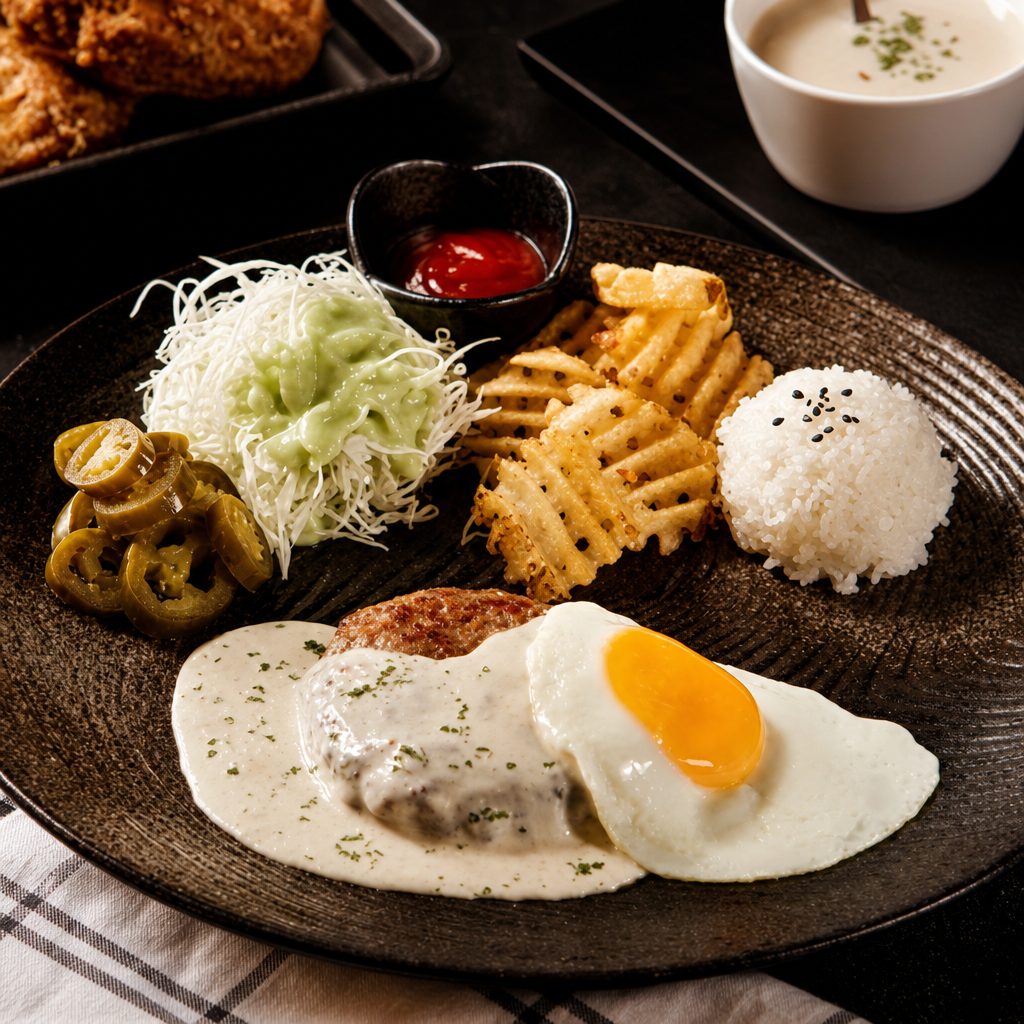 (CARBONARA) HAMBURG STEAK*.