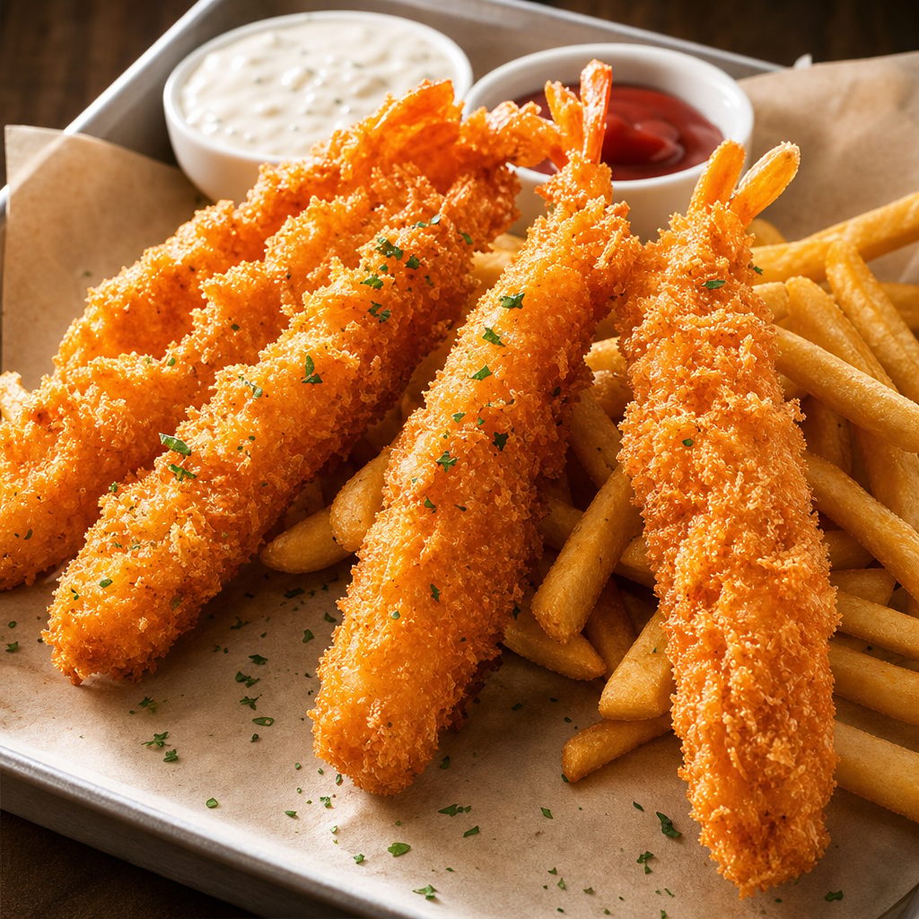 TEMPURA SHRIMP/FRIES.